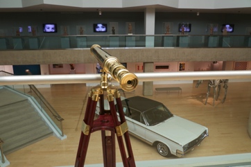 Telescopes allow sightings of objects across the Mezzanine.